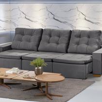 Sofá Manaus Modular 6 Lugares 305cm Retrátil e Reclinável Yescasa Cinza Sofá Manaus Modular 6 Lugares 305cm Retrátil e Reclinável Yescasa Cinza