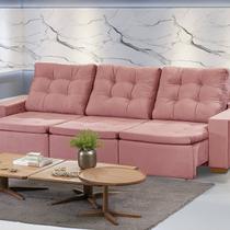 Sofá Manaus Modular 6 Lugares 305cm Retrátil e Reclinável Yescasa Rosa Rose Sofá Manaus Modular 6 Lugares 305cm Retrátil e Reclinável Yescasa Rosa Rose