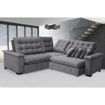 Sofá Manchester 2.63x2.63m de Canto, Retrátil e Reclinável