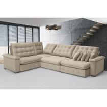 Sofá Manchester 2.63x3.83m de Canto, Retrátil e Reclinável