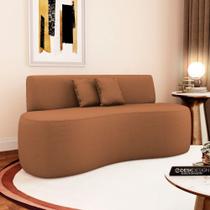 Sofá Manhattan 2 Lugares Curvo 150CM Caramelo material sintético Abmaza