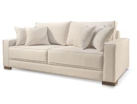 Sofá Marrocos 3 Lugares Suede Bege Claro 2,2m Confortável Sala De Estar