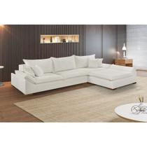 Sofá Martins M-201 Boucle Canto Invertido Estofados Martins Boucle Branco Sofá Martins M-201 Boucle Canto Invertido Estofados Martins Boucle Branco
