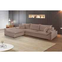 Sofá Martins M-201 Boucle De Canto Estofados Martins Boucle Marrom