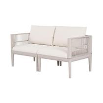 Sofá MauÍ 2 lugares Fratini 137 cm (largura) Base Aço Nude Assento Polipropileno Estofado Nude