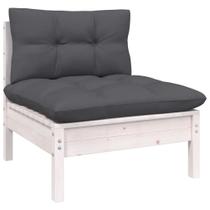 Sofá médio de pátio VidaXL Solid Pinewood Modular branco/antracite Sofá médio de pátio VidaXL Solid Pinewood Modular branco/antracite