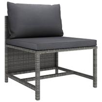 Sofá médio secional vidaXL Outdoor Grey Poly Rattan Sofá médio secional vidaXL Outdoor Grey Poly Rattan