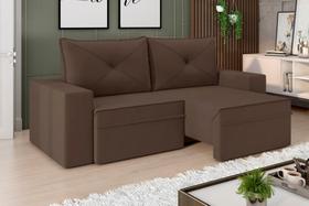 Sofá Miami Premium 2,00m Assento Retrátil/Reclinável Suede Marrom - XFlex Sofas