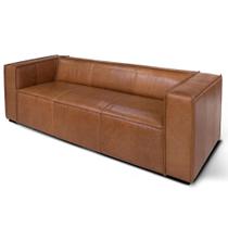 Sofá Milana 3 Lugares Couro Caramelo 228cm - 69989 Sofá Milana 3 Lugares Couro Caramelo 228cm - 69989