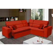 Sofá Milão 2.50x2.50m de Canto, Retrátil e Reclinável - Vermelho Sofá Milão 2.50x2.50m de Canto, Retrátil e Reclinável - Vermelho