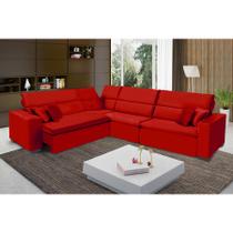 Sofá Milão 2.50x3.75m de Canto, Retrátil e Reclinável - Vermelho Sofá Milão 2.50x3.75m de Canto, Retrátil e Reclinável - Vermelho