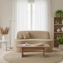 Sofá Minimalista Orgânico 2 Lugares Sala Bouclé