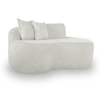 Sofá Moderno 2 Lugares Sala E Recepção Bouclé Cor:branco