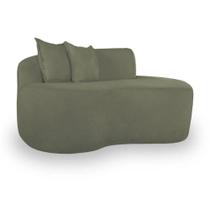 Sofá Moderno 2 Lugares Sala E Recepção Bouclé Cor:verde