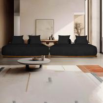 Sofá Modulado 6 Lugares com Almofadas Soltas Pés Madeira Maciça 440cm Homer Bouclê Preto G63 - Gran Belo Sofá Modulado 6 Lugares com Almofadas Soltas Pés Madeira Maciça 440cm Homer Bouclê Preto G63 - Gran Belo