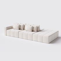 Sofá Modulado Ilha Santorini 2,90m x 1,80m em Linho Algodão Lapidado - Home Mobily