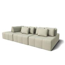 Sofá Modulado Ilha Santorini 3,00m em Linho Neve Off White - Home Mobily