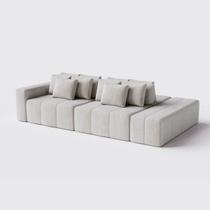 Sofá Modulado Ilha Santorini 3,10m x 1,80m em Boucle Bege - Home Mobily