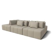 Sofá Modulado Ilha Santorini 3,30m em Linho Sertão Bege - Home Mobily