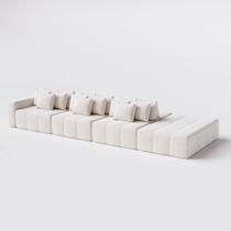 Sofá Modulado Ilha Santorini 4,60m x 1,80m em Linho Algodão Lapidado - Home Mobily