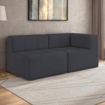 Sofá Modulado Na Caixa 2 Lugares 154cm Espuma D33 Multimóveis CR45352 Grafite
