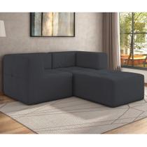 Sofá Modulado Na Caixa 3 Lugares 154cm Espuma D33 Multimóveis CR45355 Grafite