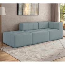 Sofá Modulado Na Caixa 3 Lugares 231cm Espuma D33 Multimóveis CR45353 Azul Sofá Modulado Na Caixa 3 Lugares 231cm Espuma D33 Multimóveis CR45353 Azul