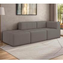 Sofá Modulado Na Caixa 3 Lugares 231cm Espuma D33 Multimóveis CR45353 Bege Escuro