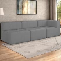 Sofá Modulado Na Caixa 3 Lugares 231cm Espuma D33 Multimóveis CR45359 Cinza Sofá Modulado Na Caixa 3 Lugares 231cm Espuma D33 Multimóveis CR45359 Cinza