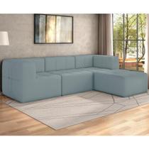 Sofá Modulado Na Caixa 4 Lugares 231cm Espuma D33 Multimóveis CR45360 Azul