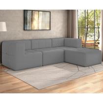 Sofá Modulado Na Caixa 4 Lugares 231cm Espuma D33 Multimóveis CR45360 Cinza