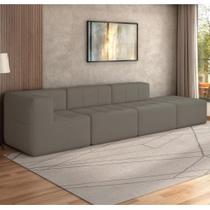 Sofá Modulado Na Caixa 4 Lugares 308cm Espuma D33 Multimóveis CR45357 Bege Escuro