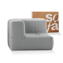 Sofá Modular 1 lugar Canto em L Sofá na Caixa em Boucle com 1 Módulo 86cm