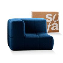 Sofá Modular 1 lugar Canto em L Sofá na Caixa em Boucle com 1 Módulo 86cm