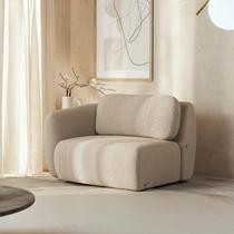 Sofá Modular 100cm com Braço Esquerdo Orla CabeCasa MadeiraOriginals Dourado Areia