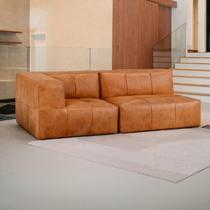 Sofá Modular 2 Lugares 1 Braço Inflow Poli Couro Marrom Vem Na Caixa Confortável Compacto Sala Sofá Modular 2 Lugares 1 Braço Inflow Poli Couro Marrom Vem Na Caixa Confortável Compacto Sala