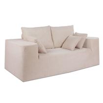 Sofá Modular 2 Lugares Bege em Bouclé
