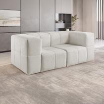 Sofá Modular 2 Lugares Bouclé Bege Nude