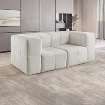 Sofá Modular 2 Lugares Bouclé Bege Nude