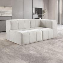 Sofá Modular 2 Lugares Bouclé Bege Nude