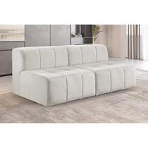 Sofá Modular 2 Lugares Bouclé Bege Nude