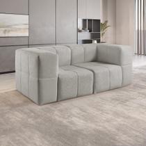 Sofá Modular 2 Lugares Bouclé Cinza