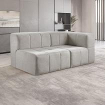 Sofá Modular 2 Lugares Bouclé Cinza