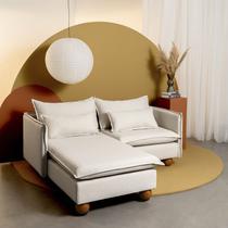 Sofá Modular 2 Lugares com Chaise e Pé Bolinha Sôma CabeCasa MadeiraOriginals Sofá Modular 2 Lugares com Chaise e Pé Bolinha Sôma CabeCasa MadeiraOriginals
