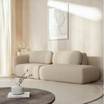 Sofá Modular 2 Lugares Com Sumiê Orla CabeCasa MadeiraOriginals Bege Areia