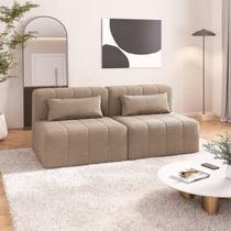 Sofá Modular 2 Lugares EasyBox CabeCasa MadeiraOriginals Marrom Taupe Sofá Modular 2 Lugares EasyBox CabeCasa MadeiraOriginals Marrom Taupe