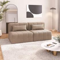 Sofá Modular 2 Lugares EasyBox CabeCasa MadeiraOriginals Marrom Taupe