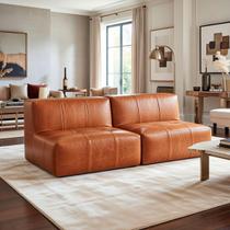 Sofá Modular 2 Lugares Inflow Poli Couro Marrom Vem Na Caixa Confortável Compacto Sala Moderna Sofá Modular 2 Lugares Inflow Poli Couro Marrom Vem Na Caixa Confortável Compacto Sala Moderna