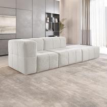 Sofá Modular 3 Lugares Bouclé Bege Nude
