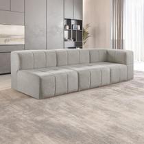 Sofá Modular 3 Lugares Bouclé Cinza